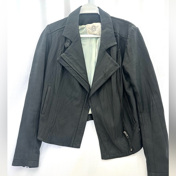 Burning Torch Women's Black Leather Jacket